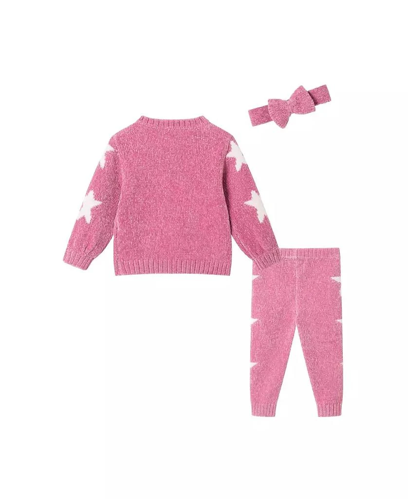 Andy 
Evan Baby Girls Star Icon Sweater w/Pant 
Headband Set 2