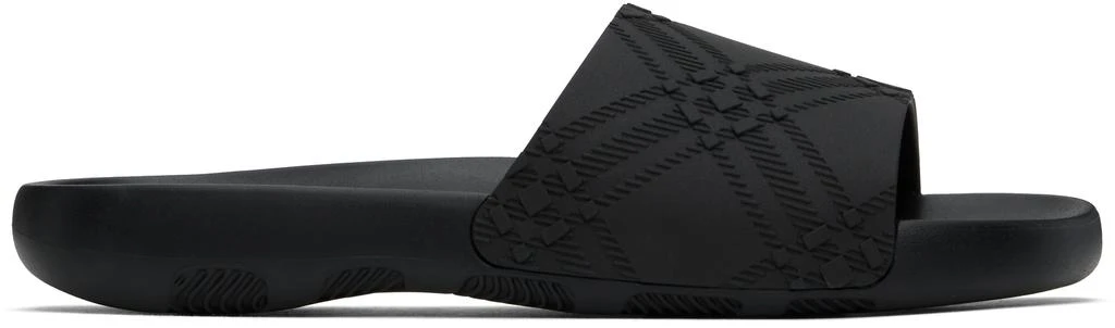 Shop Black Embossed Check Dive Pool Slides on Sale at  display picture 1