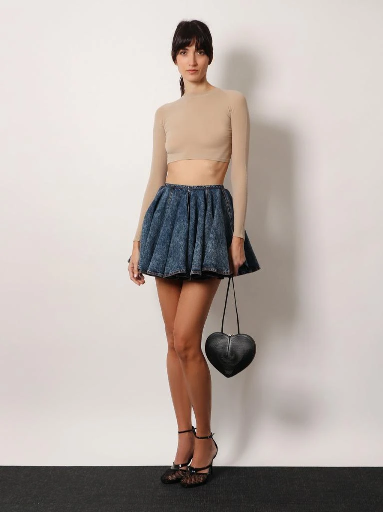 Alaia Le coeur shoulder bag in leather with fishnet motif 2