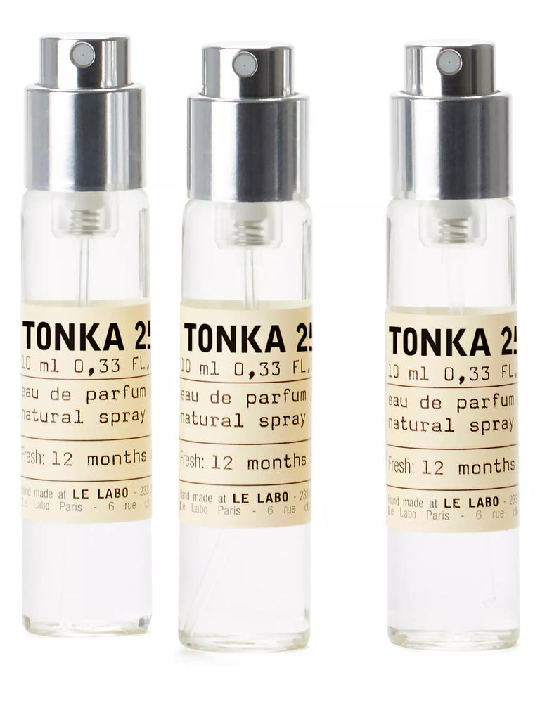 Le Labo Tonka 25 Eau de Parfum Natural Spray 3-Piece Travel Tube Refill Set