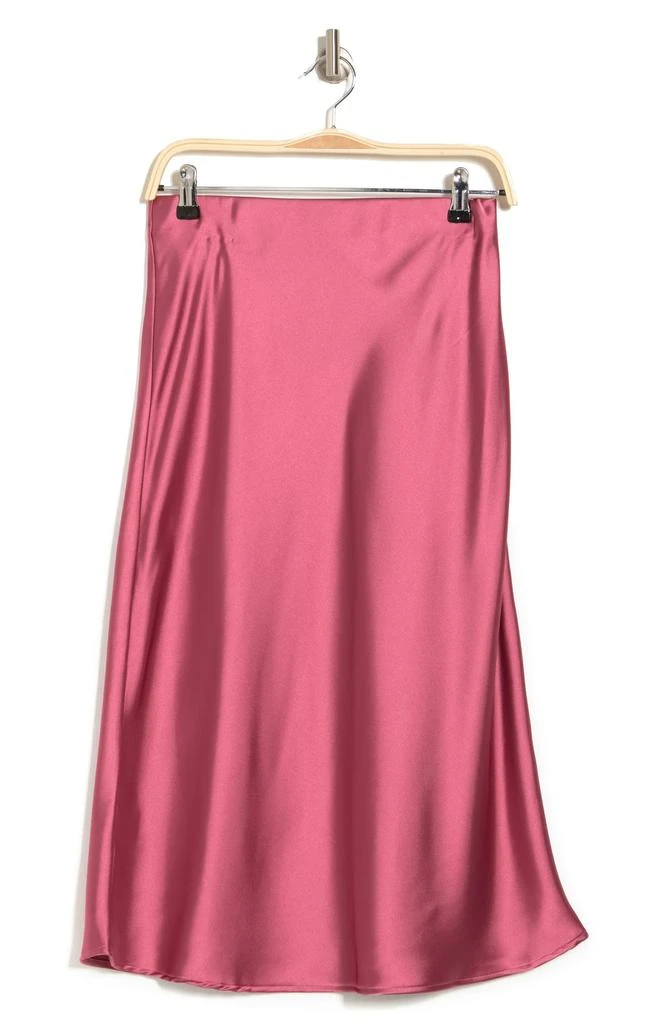 Renee C Solid Satin Midi Skirt 3