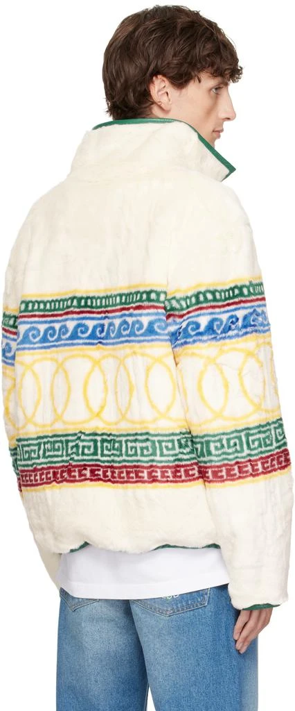 Casablanca White 'Les Anneaux' Pullover Faux-Fur Jacket 3