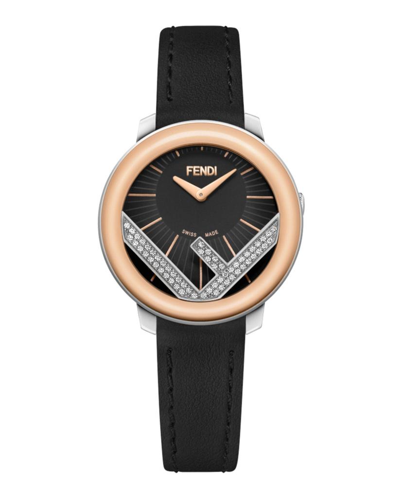 Fendi Forever Fendi 29MM Stainless Steel & Leather Strap