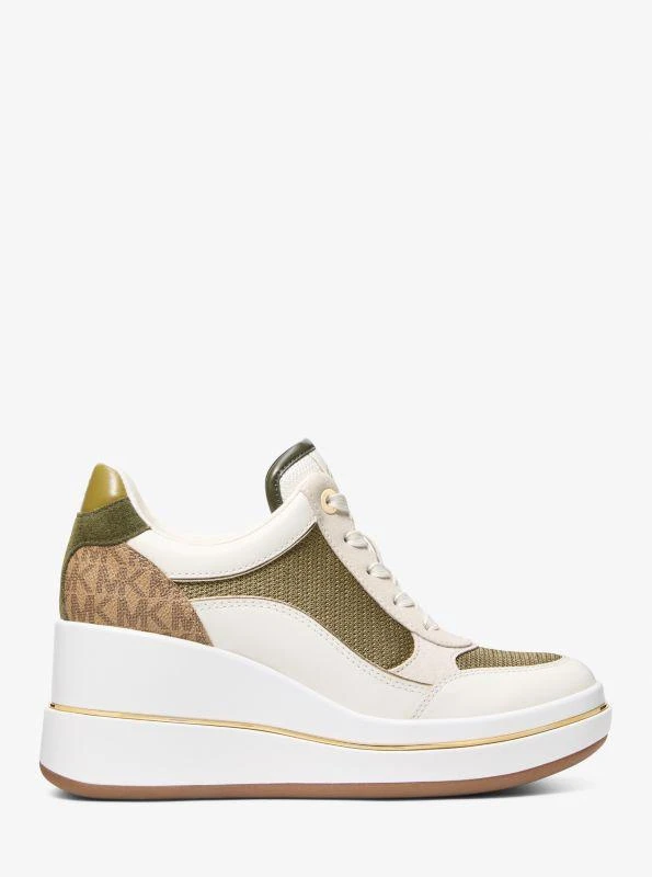 Michael Kors Emmy Mixed-Media Wedge Trainer 3