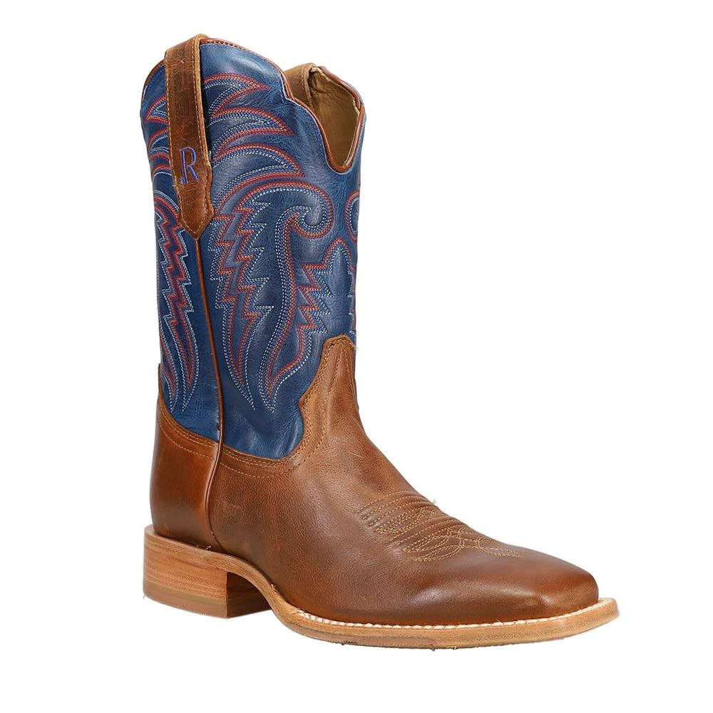 R. Watson Boots Cowhide Embroidered Wide Square Toe Cowboy Boots 2