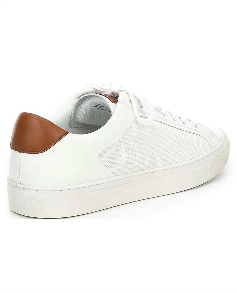Steve Madden Mens Finneas Lace-Up Sneakers In White Leather 2