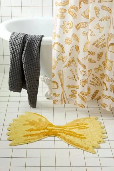Urban Outfitters Bowtie Pasta Shape Tufted Bath Mat 1
