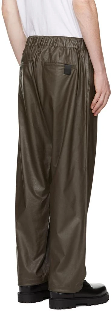 n.hoolywood Brown Wide Faux-Leather Trousers 3