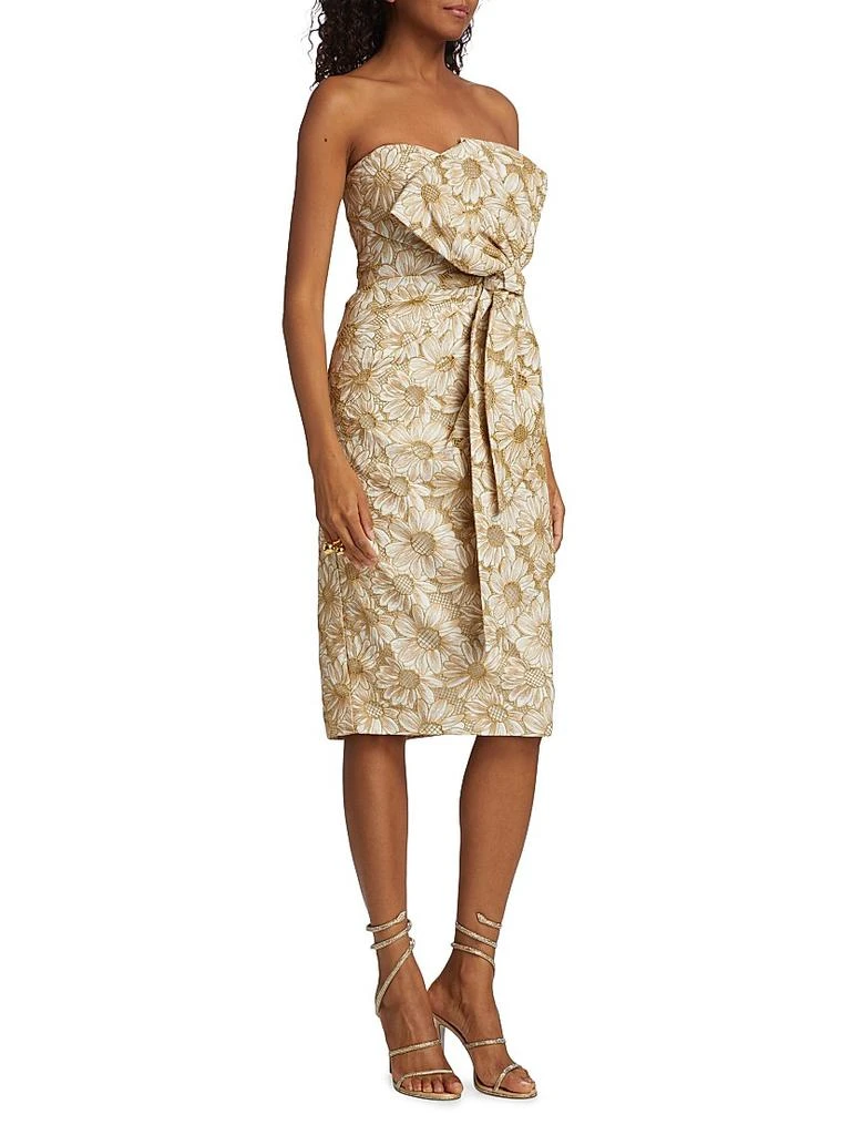 Badgley Mischka Daisy Bow Strapless Sheath Dress 4