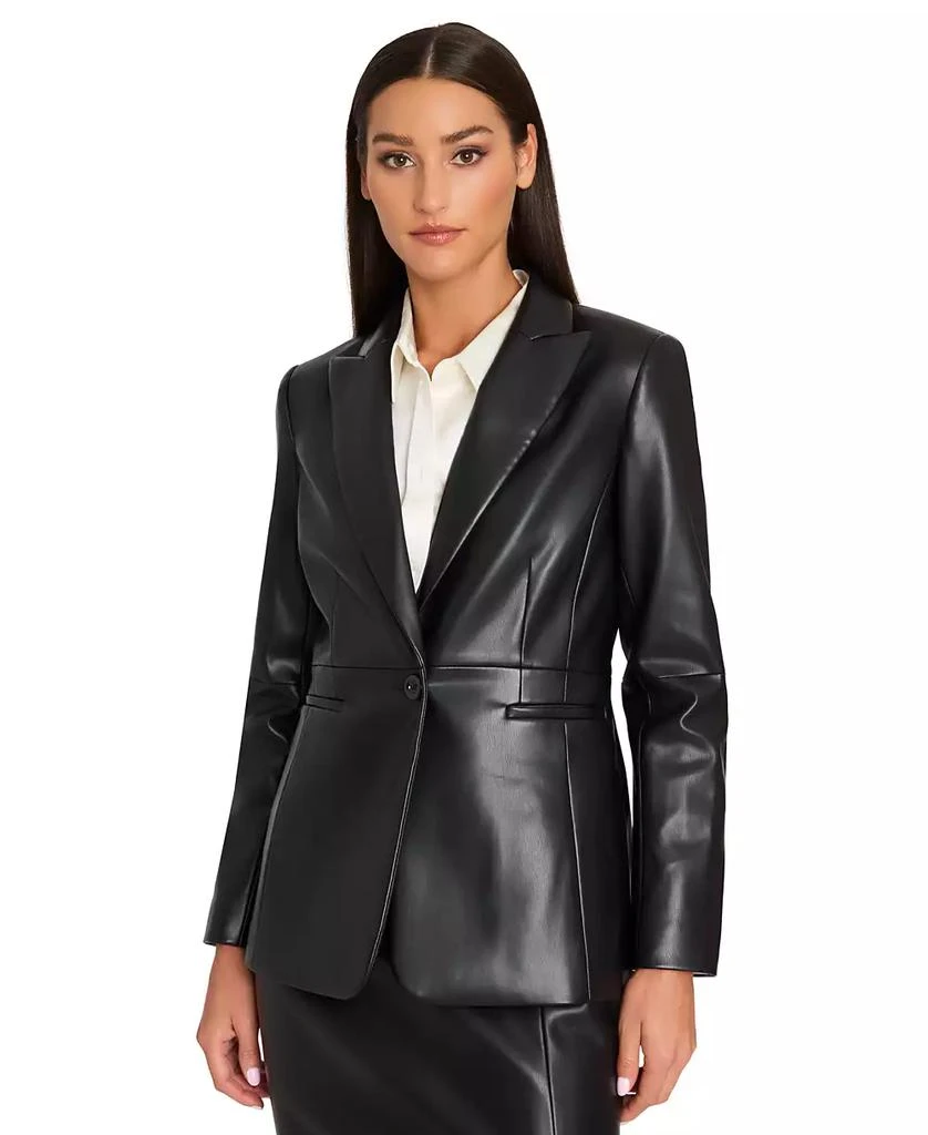 Tahari Women's Faux-Leather Boyfriend Jacket 3