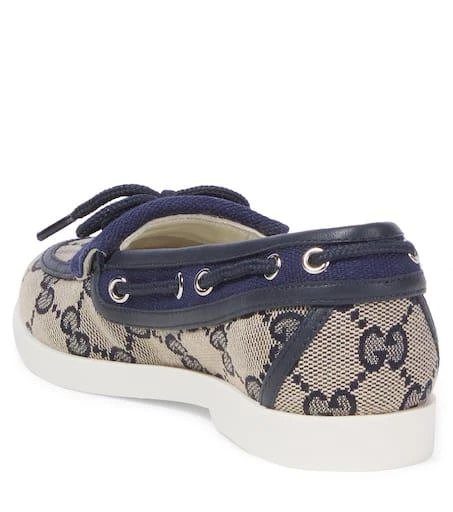 Gucci GG Canvas leather-trimmed boat shoes 2