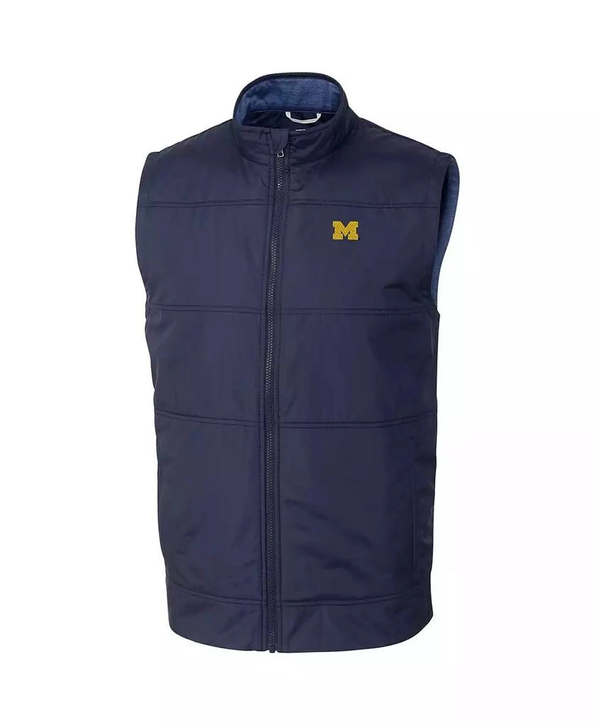 Cutter & Buck Men's Navy Michigan Wolverines Stealth Full-Zip Vest 1