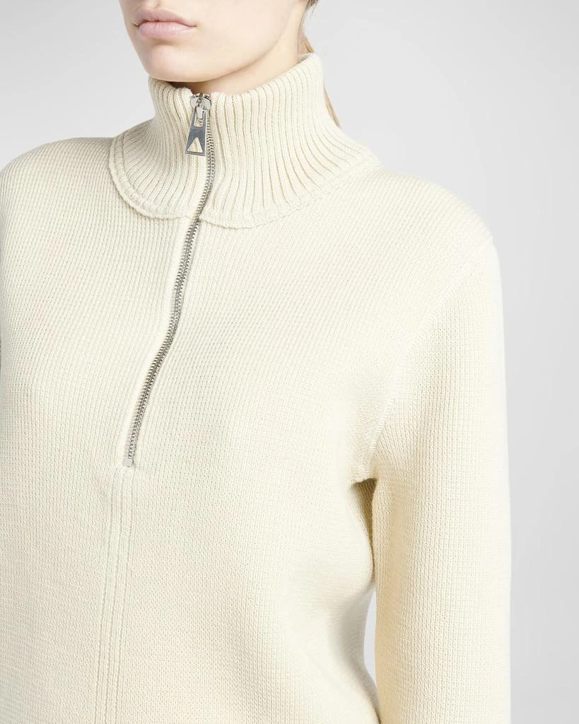 Bottega Veneta Dry Wool Ribbed Half-Zip Sweater 7