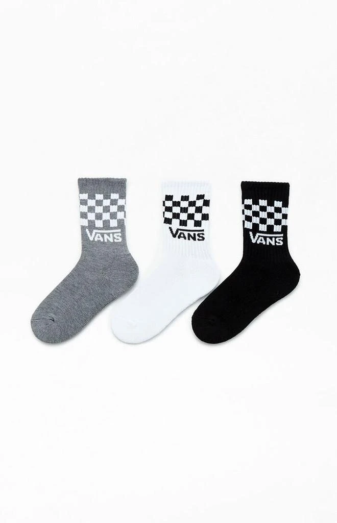 Vans 3 Pack Kids Drop V Classic Checkered Crew Socks 2