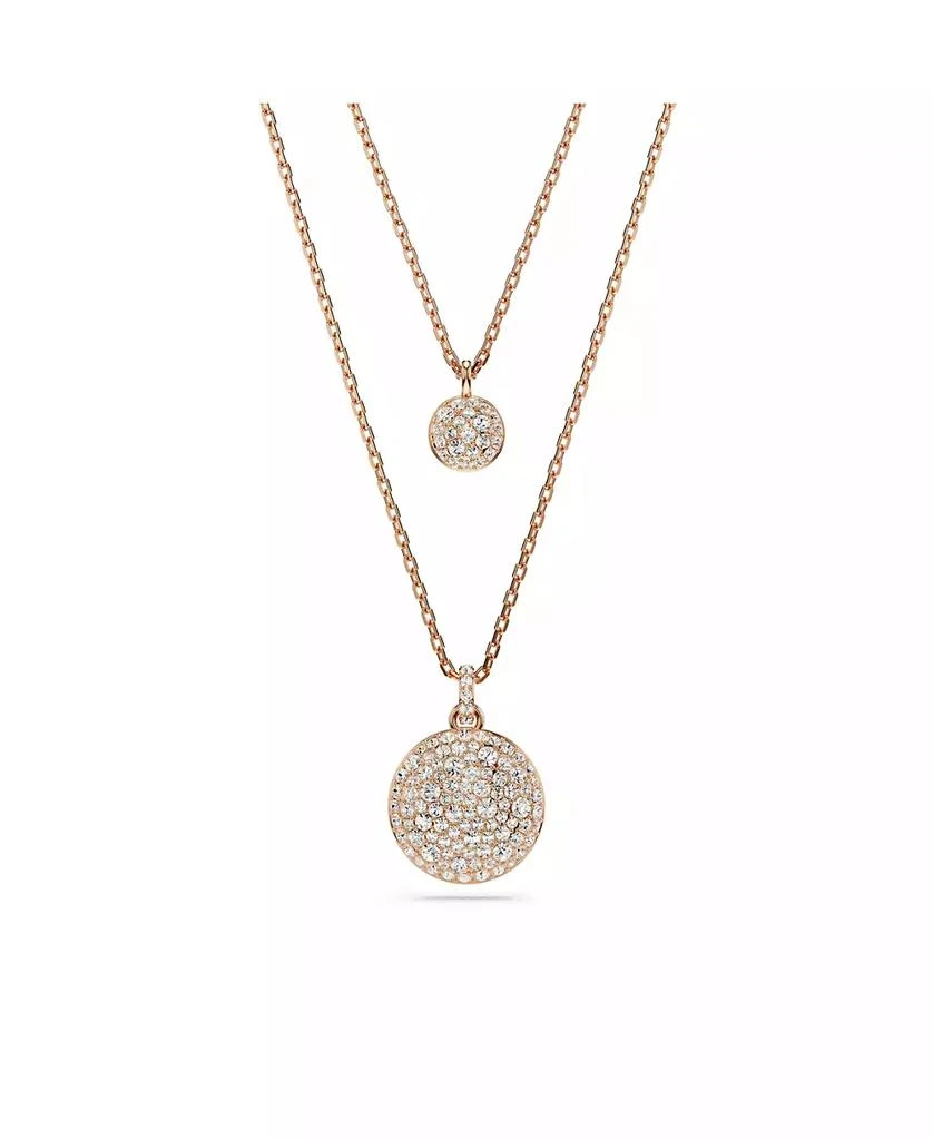 Swarovski White, Rhodium Plated or Rose-Gold Tone or Gold-Tone Meteora Layered Pendant Necklace 1