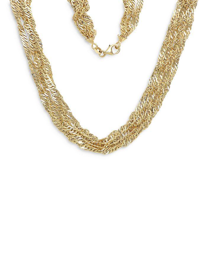 Alberto Amati 14K Yellow Gold Multi Strand Singapore Link 18" Collar Necklace