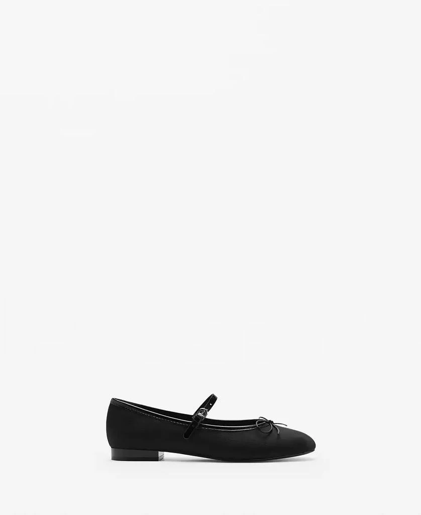 Mango Women's Strip And Bow Detail Ballerina Shoes 4