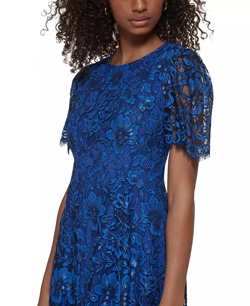 Jessica Howard Women's Flutter-Sleeve Seamed Fit & Flare Dress 4