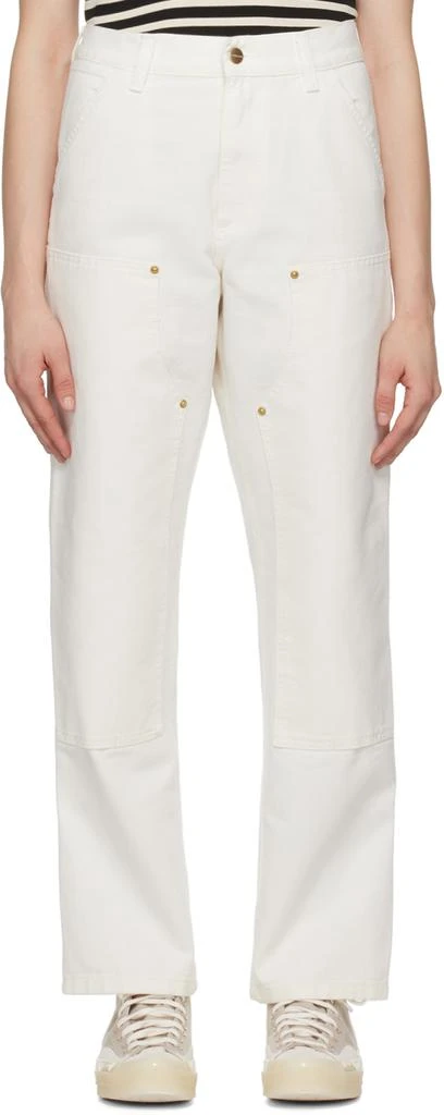 Carhartt WIP White Double Knee Trousers 1