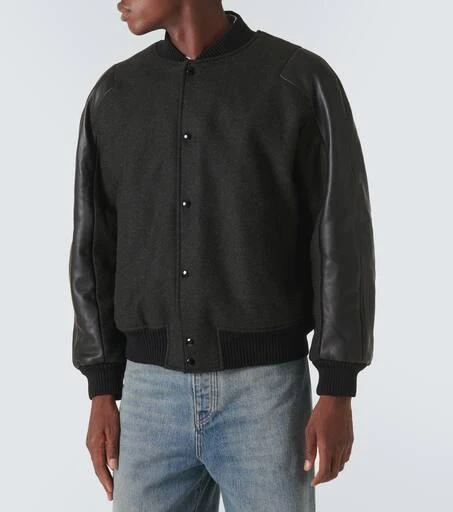 Acne Studios Leather-trimmed twill bomber jacket 3