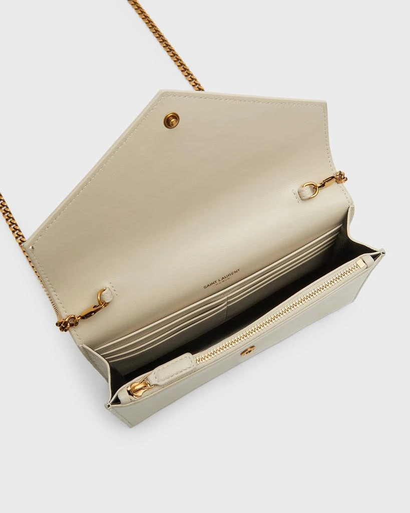 Yves Saint Laurent YSL Monogram Wallet on Chain in Smooth Leather 4