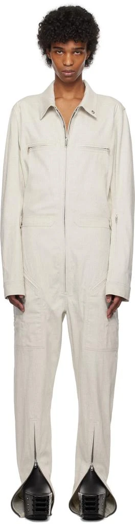 Rick Owens Off-White Hollywood Headon Denim Flightsuit