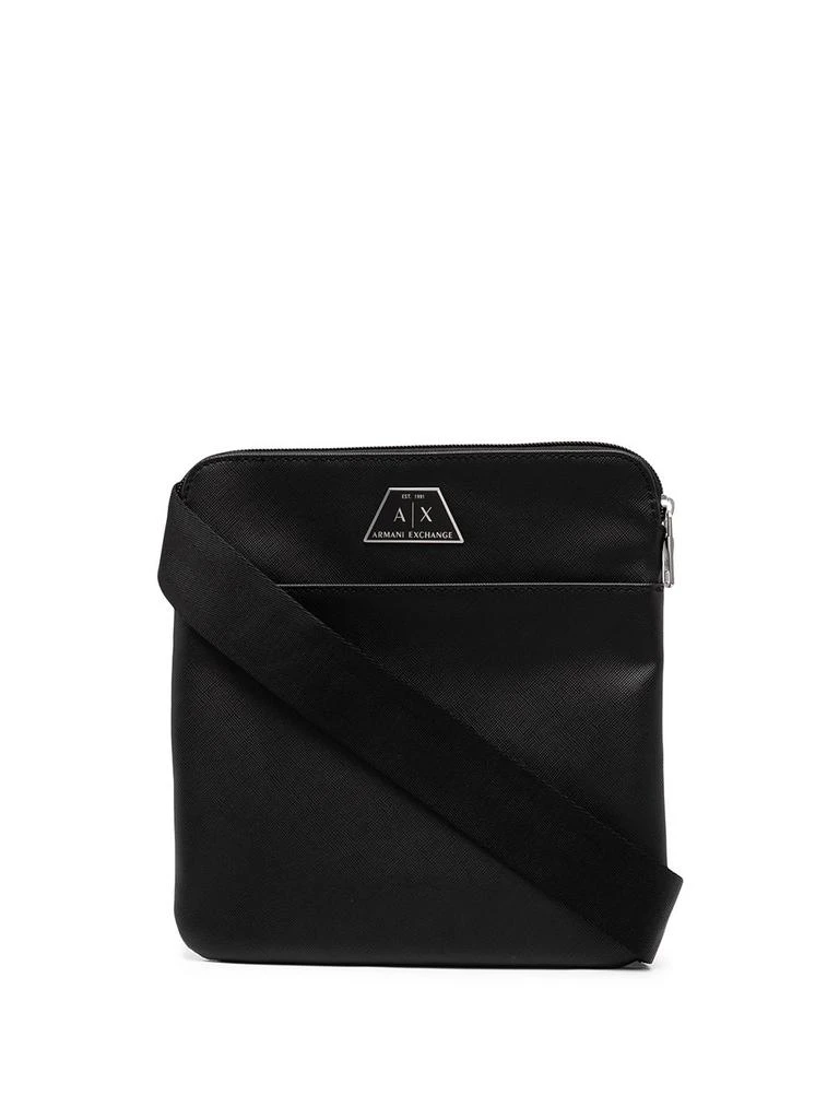 Armani Exchange logo-plaque messenger bag - men -  -  - Black 1
