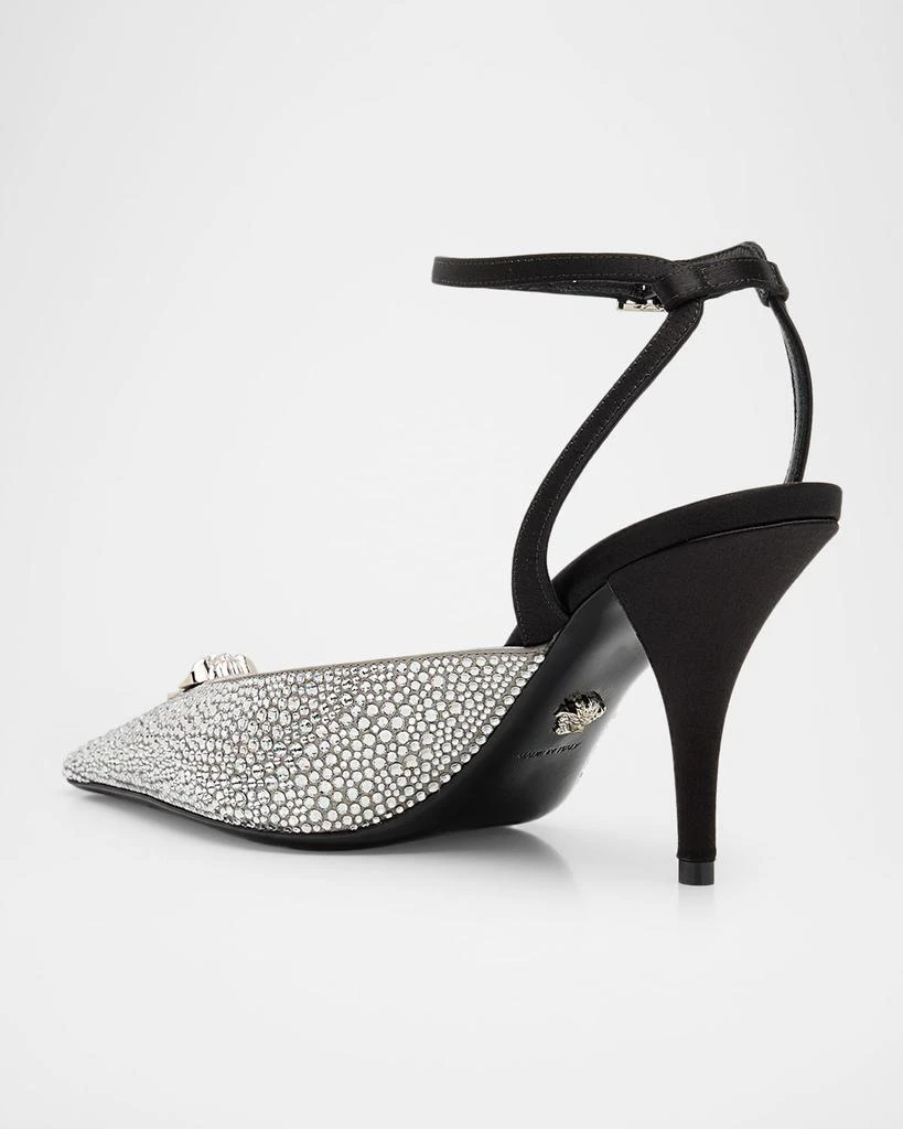 Versace La Medusa Crystal Satin Slingback Pumps 4