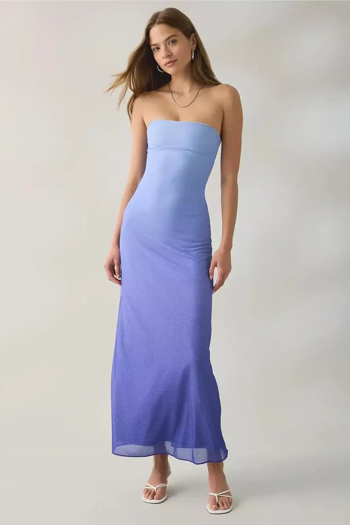 Urban Outfitters UO Deep Plunge Halter Ruched Mesh Midi Dress - Dresses & Skirts - Free Shipping - BeyondStyle Urban Outfitters UO Deep Plunge Halter Ruched Mesh Midi Dress - Dresses & Skirts - Free Shipping - BeyondStyle