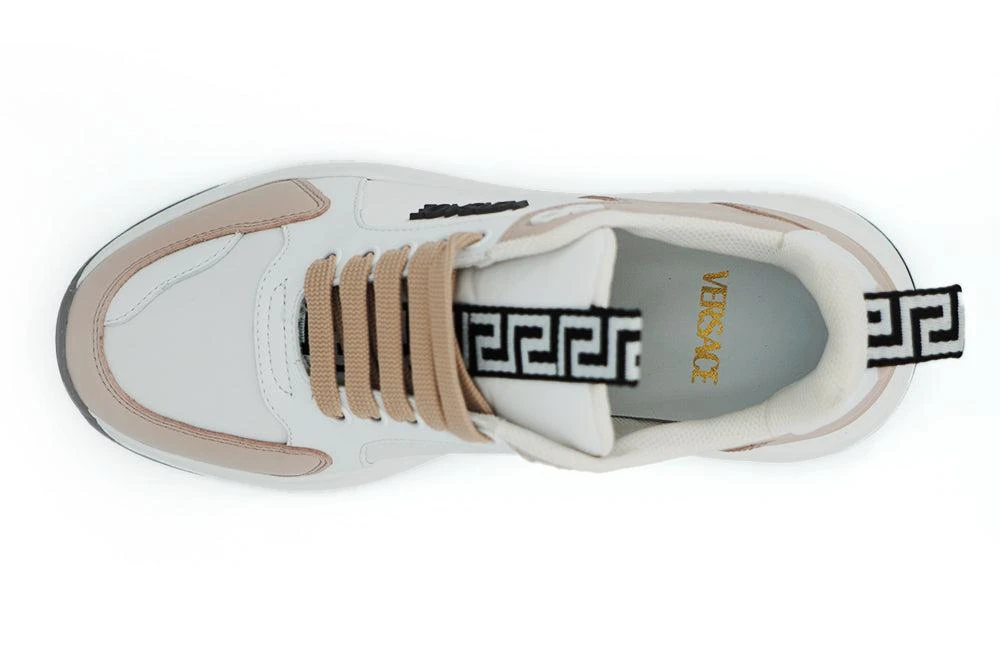 Versace Versace Light Pink and White Calf Leather Sneakers 5