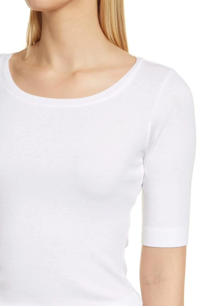 Caslon Ballet Neck Cotton & Modal Knit Elbow Sleeve Tee 4