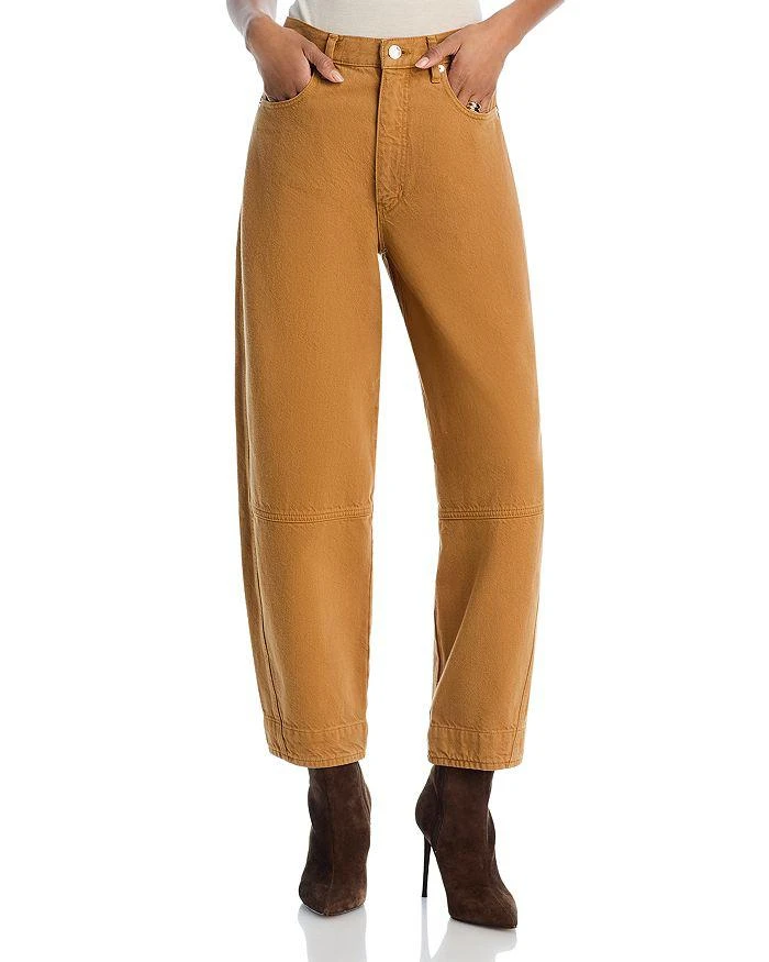 FRAME The Twisted High Rise Wide Leg Ankle Jeans in Biscuit 1