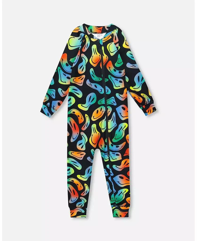 Deux par Deux Toddler Boys One-Piece Thermal Underwear Smiley Face Toddler|Child