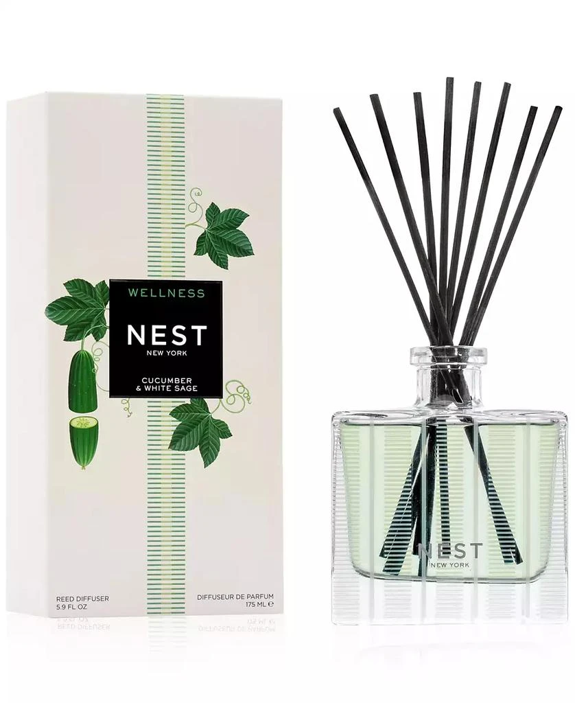 NEST New York Wellness Cucumber & White Sage Reed Diffuser, 5.9 oz. 1