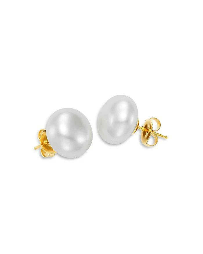 Bloomingdale
s Fine Collection Freshwater Pearl Button Stud Earrings in 14K Yellow Gold