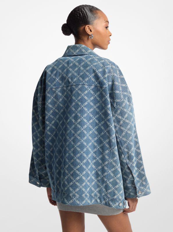 Michael Kors Empire Diamond Jacquard Oversized Denim Jacket