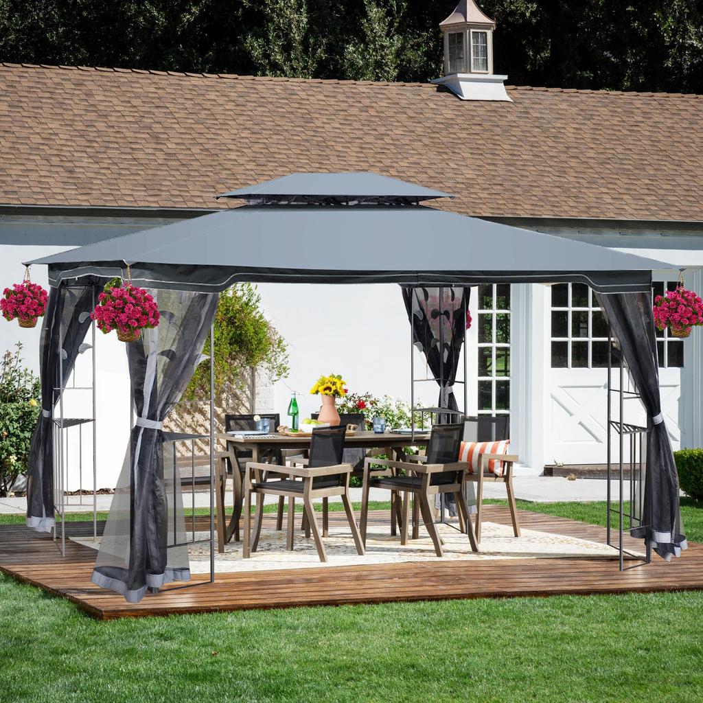 Streamdale Furniture Streamdale 13 X 10 Outdoor Patio Gazebo Canopy Tent With Ventilated Double