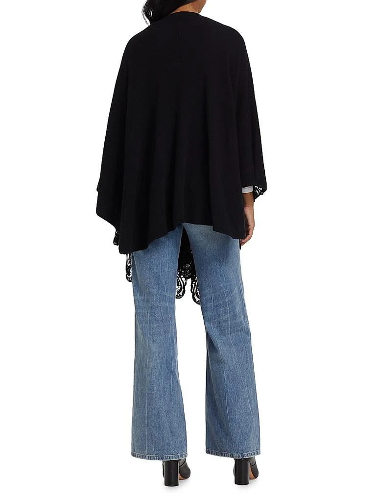 Sofia Cashmere Lace-Trim Cashmere Knit Cape 5