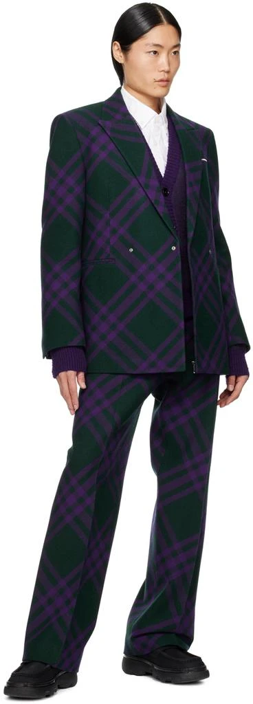 Burberry Green & Purple Check Blazer 4