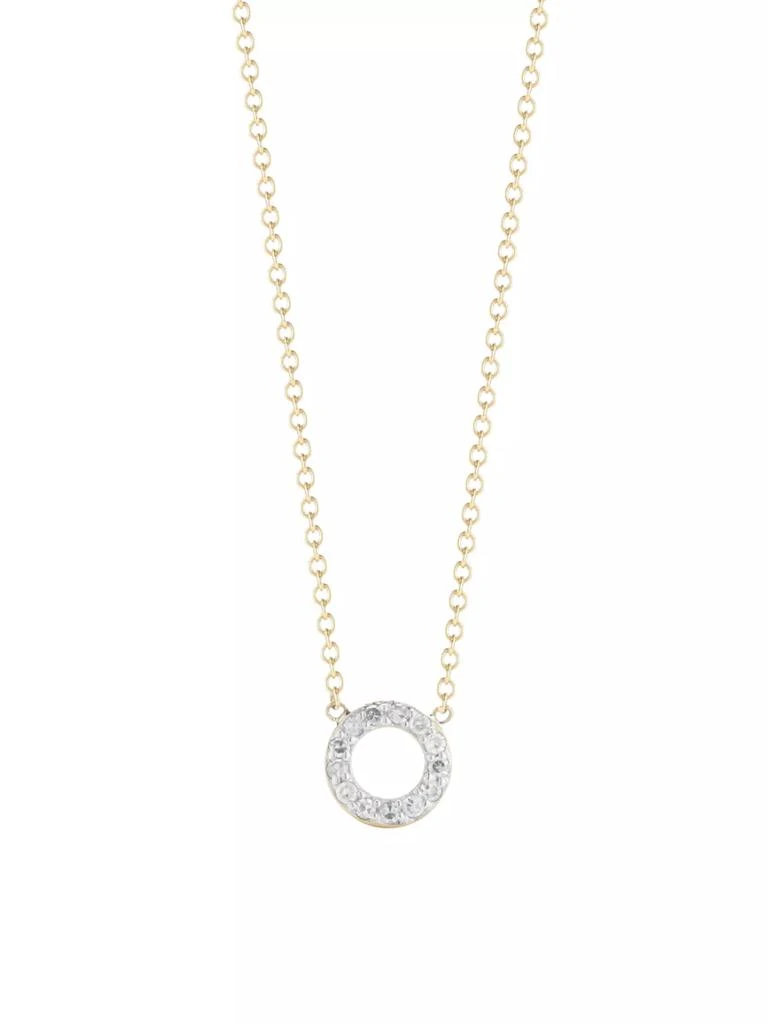 MATEO 14K Yellow Gold & Diamond Mini Circle Pendant Necklace 1