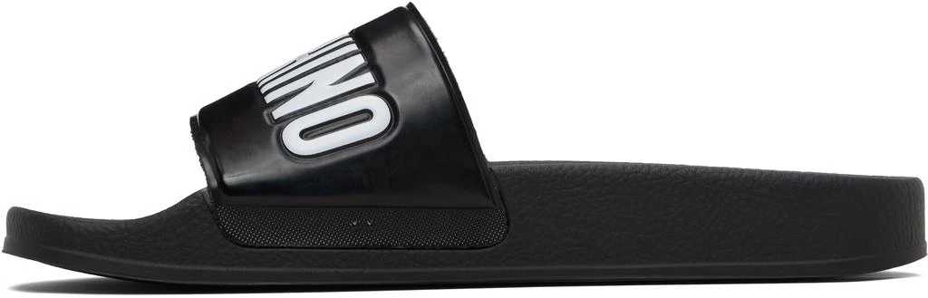 Moschino Black Rubber Logo Pool Slides 3