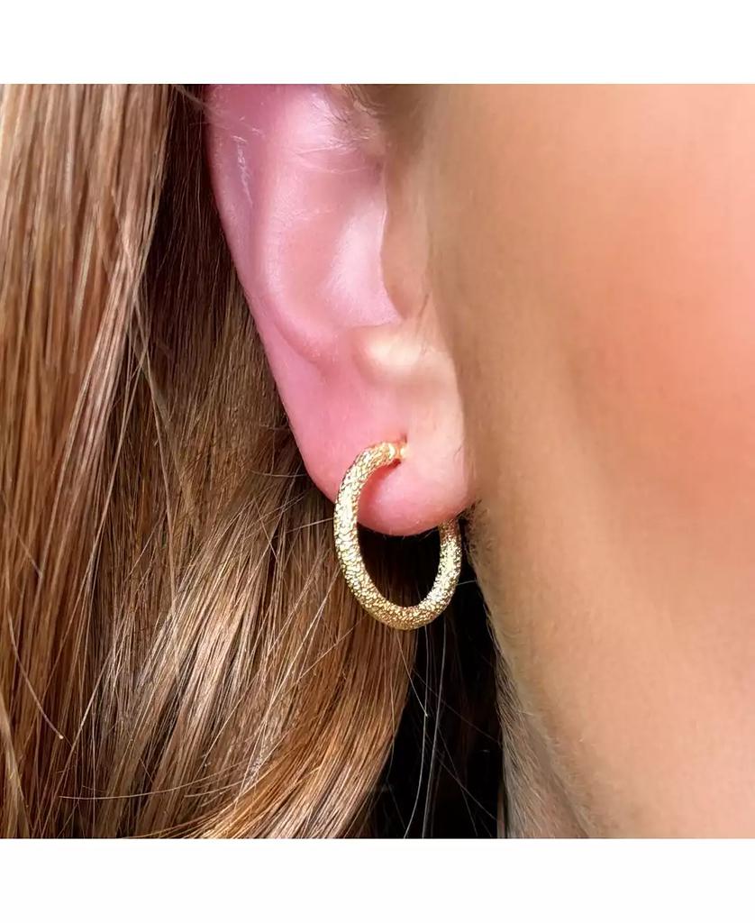 The Lovery Mini Mesh Gold Hoop Earrings 14K Yellow Gold