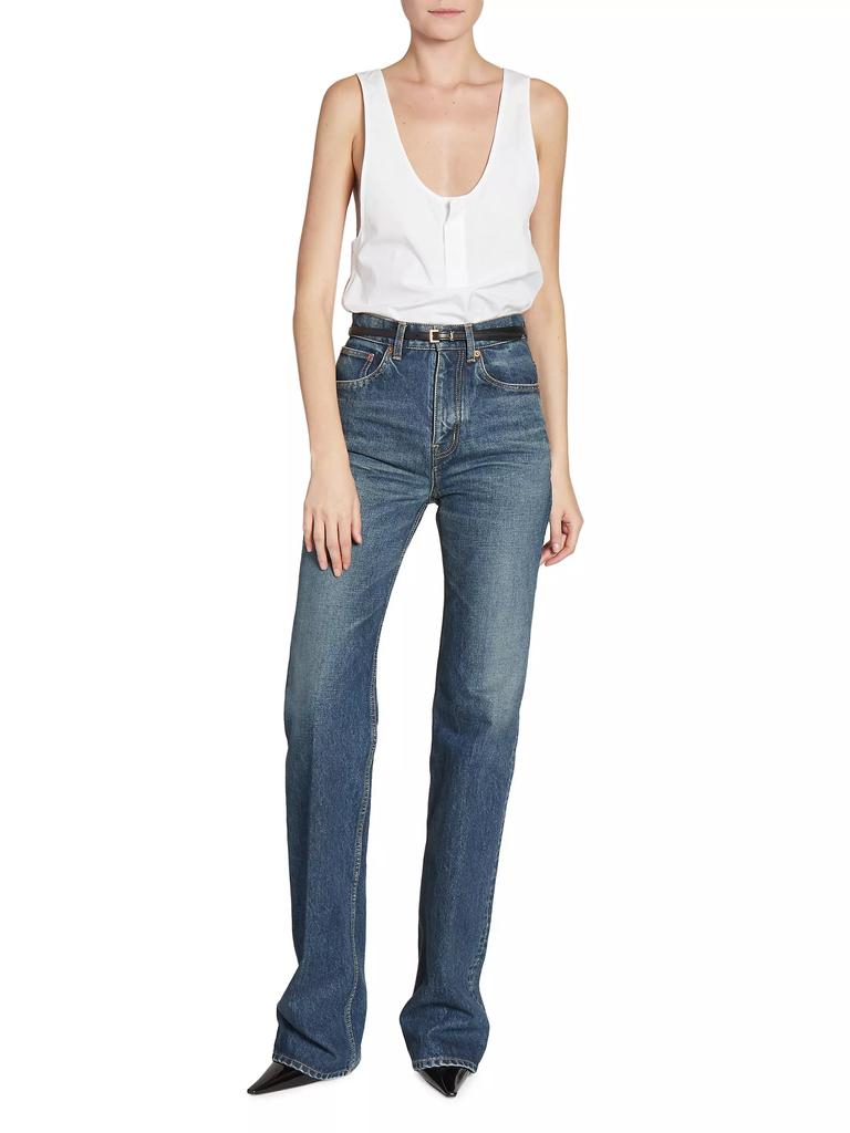 Yves Saint Laurent Cassandre Extra Thin Belt in Smooth