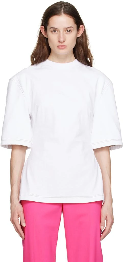 Jacquemus White Le Raphia 'Le T-Shirt Camisa' T-Shirt 1