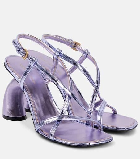 Dries Van Noten Metallic leather sandals 1