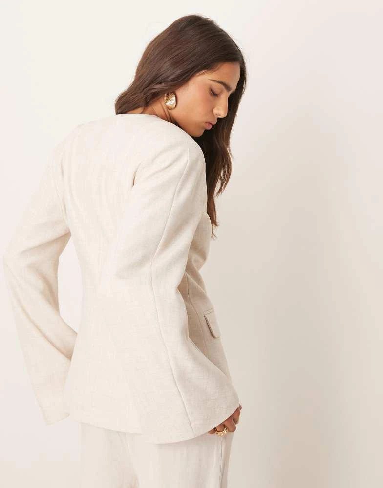ASOS ASOS DESIGN double tie side blazer co-ord in stone 4