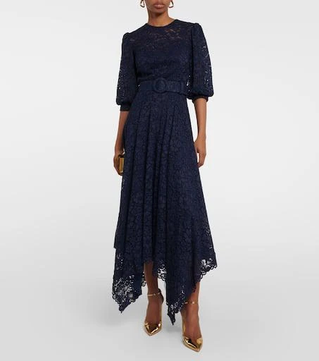 Costarellos Belted lace midi dress 2