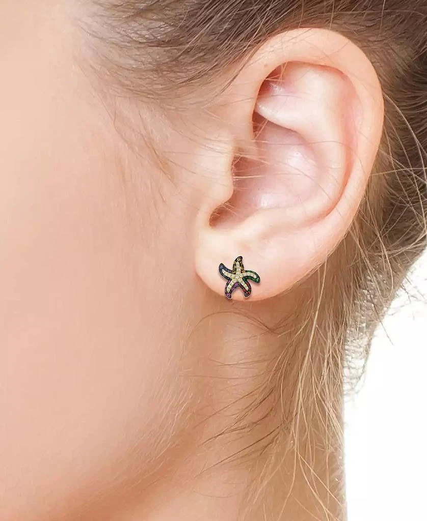 Effy EFFY® Multi-Sapphire (5/8 ct. t.w.), Green Garnet (1/6 ct. t.w.), 
Diamond( 1/6 ct. t.w.) Starfish Stud Earrings in 14k Gold 2