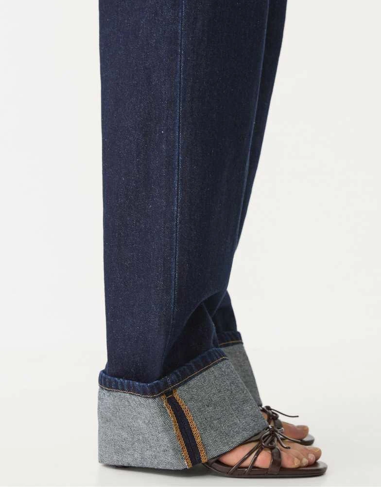 Stradivarius Stradivarius D92 straight wide-leg jeans in dark denim 3