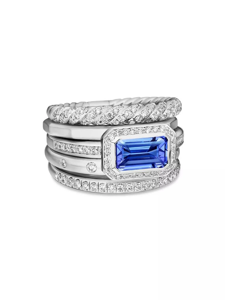 David Yurman Stax Five Row Ring in 18K White Gold 1